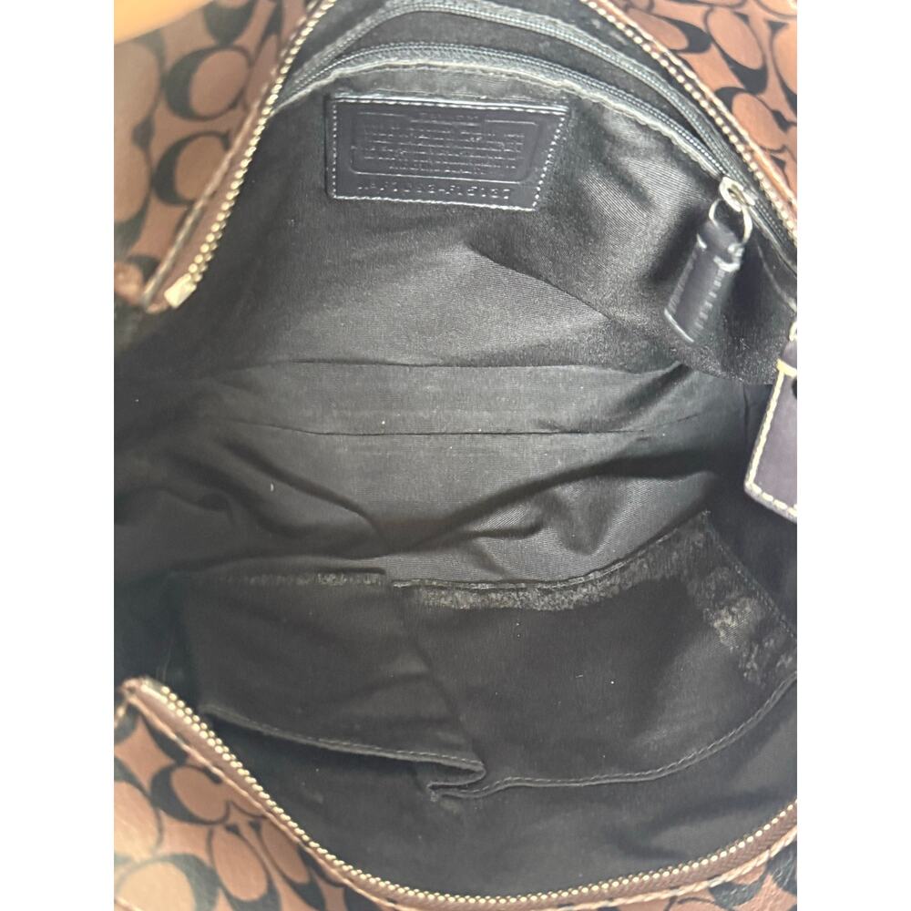 Coach F15137 Chelsea Heritage Stripe Signature Tote Brown Black Shoulder Bag - Picture 5 of 6